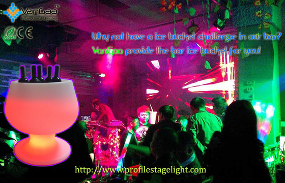 Commercial LED Bar Furniture Plastic Bar Decoration Acrylic LED Ice Buckets With Lid for Night Bar