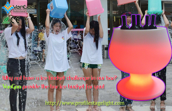 Commercial LED Bar Furniture Plastic Bar Decoration Acrylic LED Ice Buckets With Lid for Night Bar